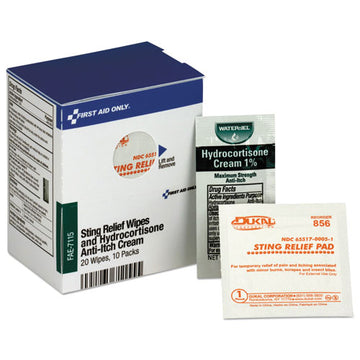 First Aid Only™ Refill For Smartcompliance Cabinet, 20 Sting Relief Wipes, 10 Hydrocortisone Packs freeshipping - TVN Wholesale